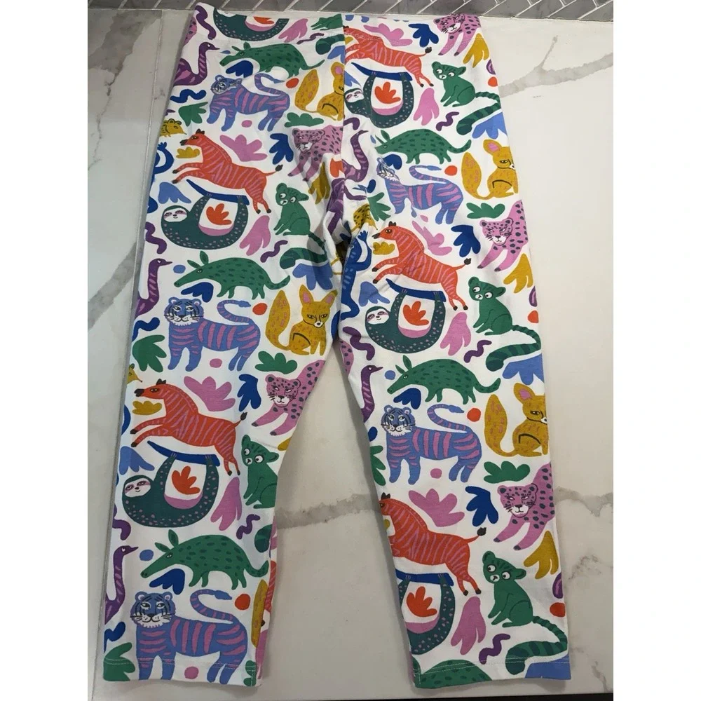 Mini Boden Jungle Animal Print Pants Leggings Girls 13-14 Year Colorful Play